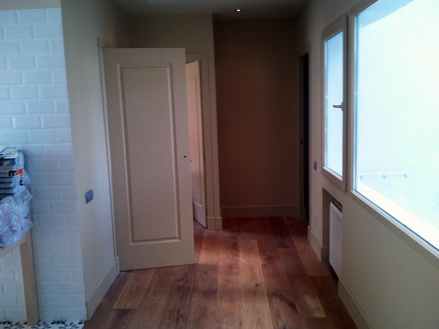 vistas del pasillo con cocina diafana