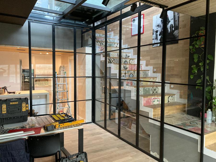 Cerramiento en forja y cristal