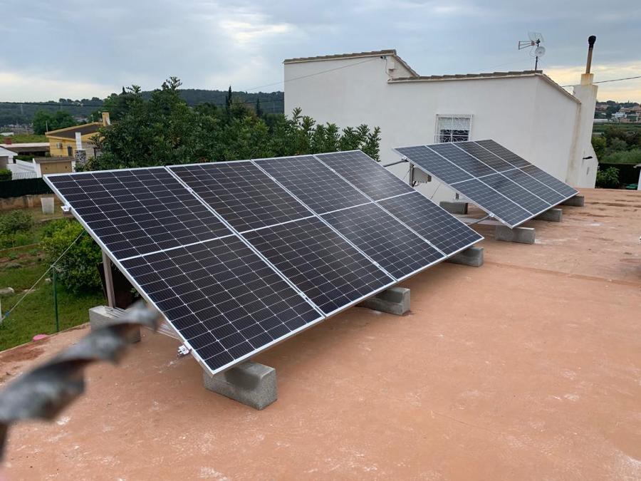 Instalación placas solares estructura