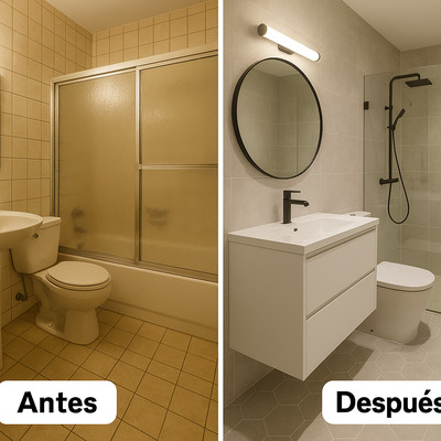 Antes y después en baños