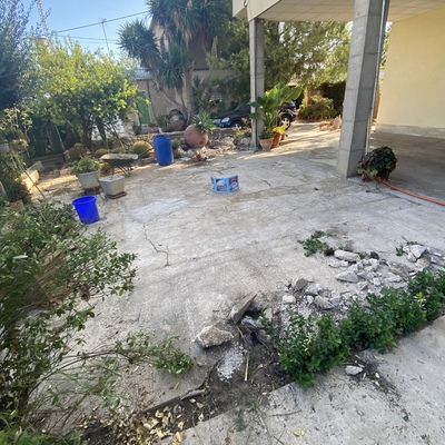 Solar antes del comienzo de la contrición de piscina