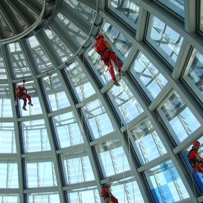 Limpieza de cristales en altura