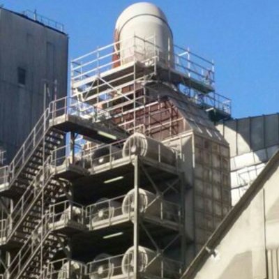 Andamio en enfriador cementera, Jerez