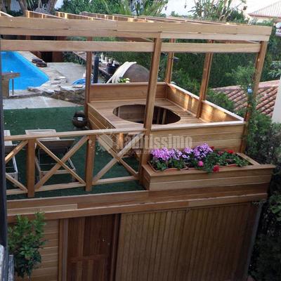 Pérgola de madera,Garaje, Muebles Jardín, Casas Madera, Porches