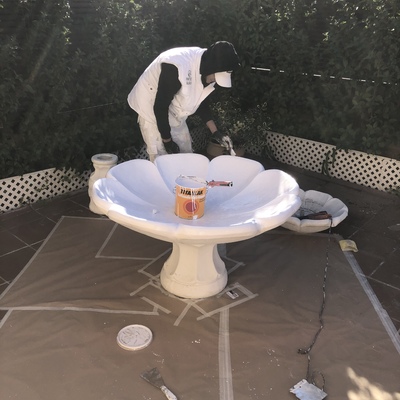 Preparación pintura fuente