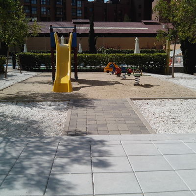 instalación de áridos en zona infaltil