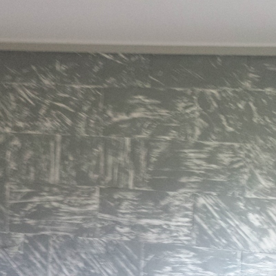 Recreacion o Imitacion a piedra con pintura sobrea una pared