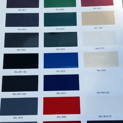 Tabla de colores ral.