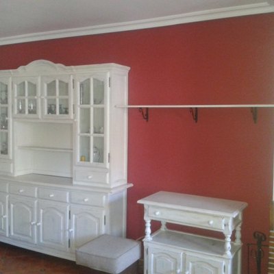 Salón con muebles efecto empolvado