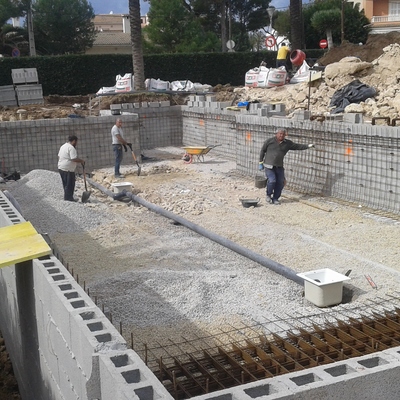 construcción piscina