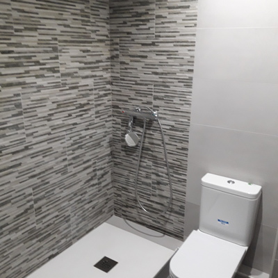 Aseo con plato de ducha de resina