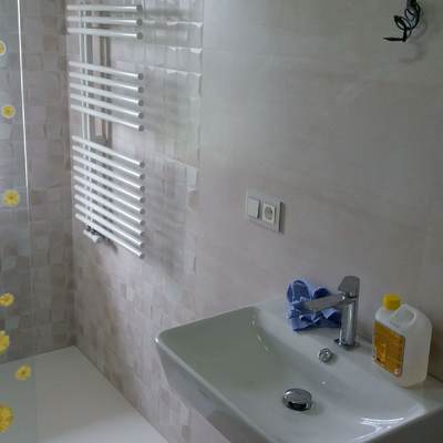 Reforma de baño, alicatado, colocación de sanitarios y radiador.