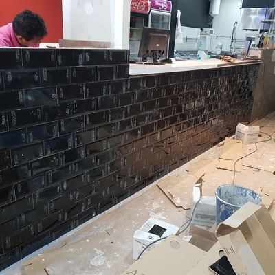 Pared gres 10x20cm en negro