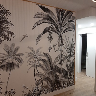 Montaje de rodapié y papel pintado