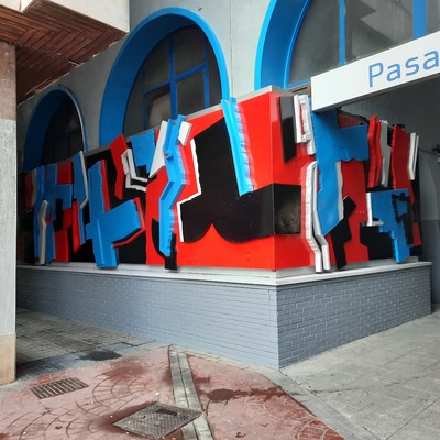 Pintado de panel euskotren pasaia