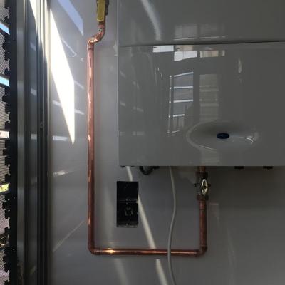 Toma de gas en cobre. Soldadura.