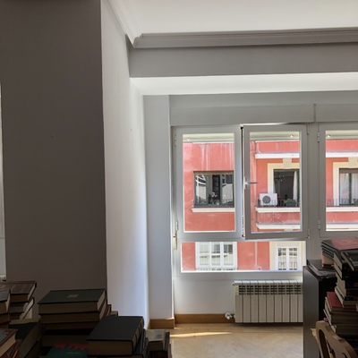 Pintura de ventanas con pintura especial para pintar sobre aluminio en blanco