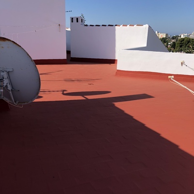 Impermeabilizacion de cubierta con caucho y fibra