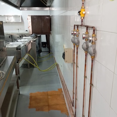 Instalación gas propano en restaurante