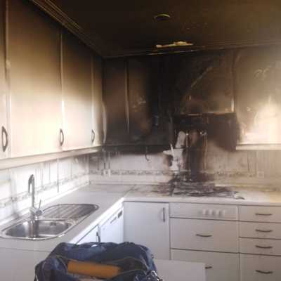 Incendio campana extractora antes