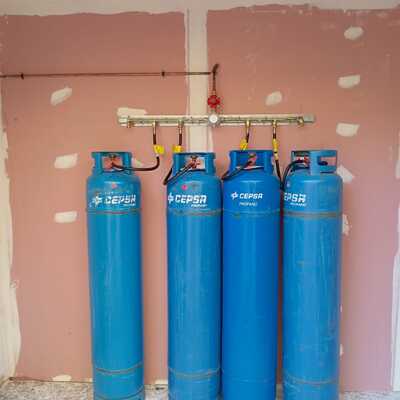 Instalación gas propano en lavandería