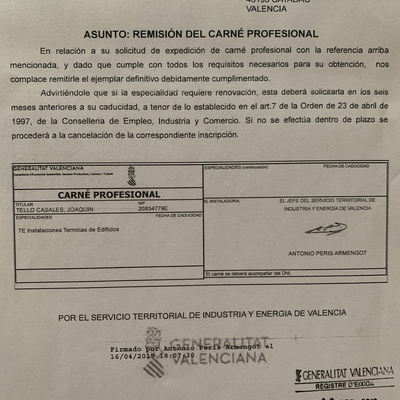 Carnet profesional
