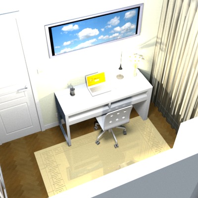 Diseño en 3D de decoración para la apertura de un ventanal.