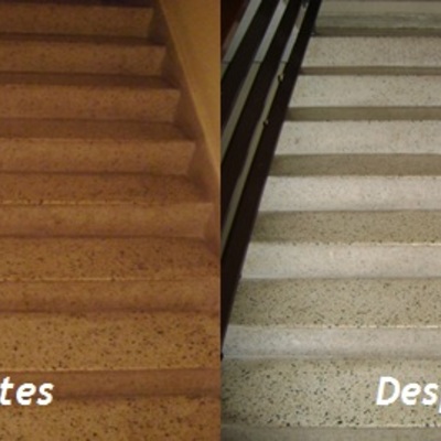 Abrillantemiento de escalera de terrazo