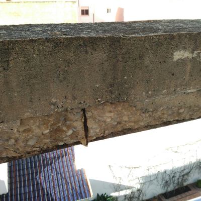 Viga deslunado antes