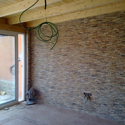 ampliacion de salon con cubierta de madera