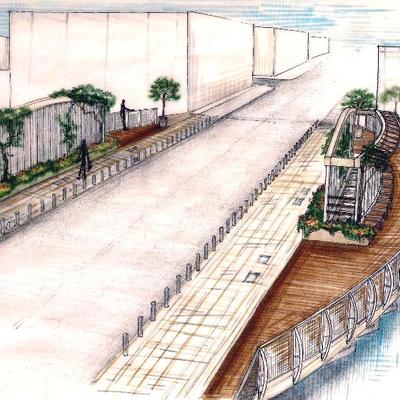 Ampliación lateral de puente para pasarela peatonal