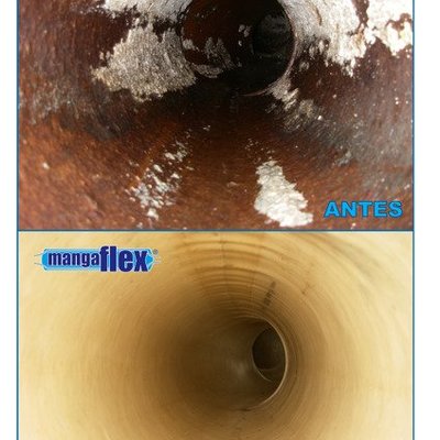 antes y después rehabilitación de tubería sin obra