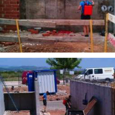 Aplicación en muros perimetrales de vivienda unifamiliar.