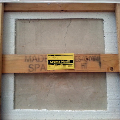 Baldosa en cajón de Marmol Crema Marfil calidad Clasico