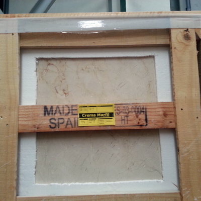 Baldosa en cajón de Marmol Crema Marfil calidad Clasico