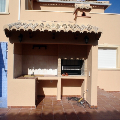 barbacoa con  tejado