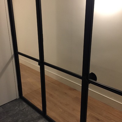 Mampara hierro cocina 3 hojas