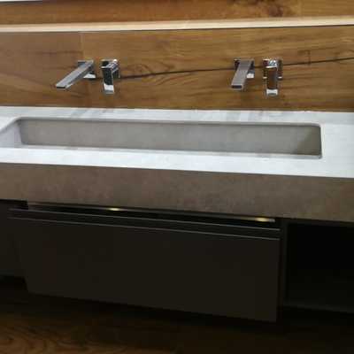 xtone botegga dark baño  fregadero mismo material