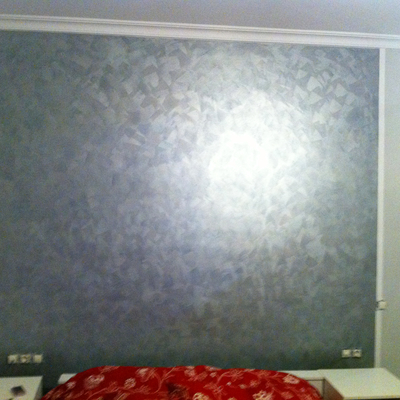 CABECERO EFECTO TRAPEADO PLATA