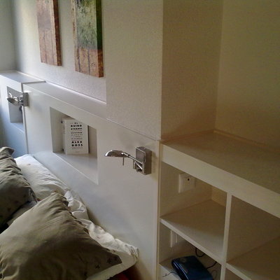 cabecero en pared con viga