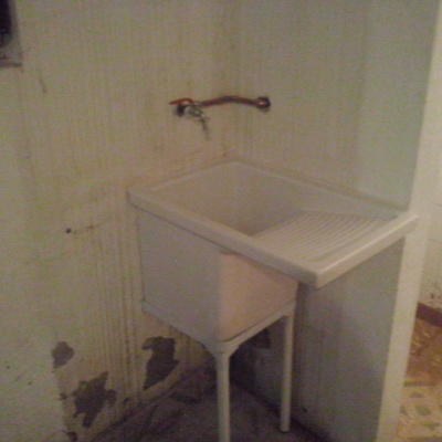 Instalación de lavadero con toma de agua y desagüe.(Después) 