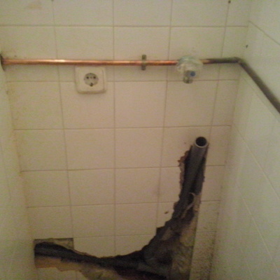 Instalación de lavadero con toma de agua y desagüe.(Después) 