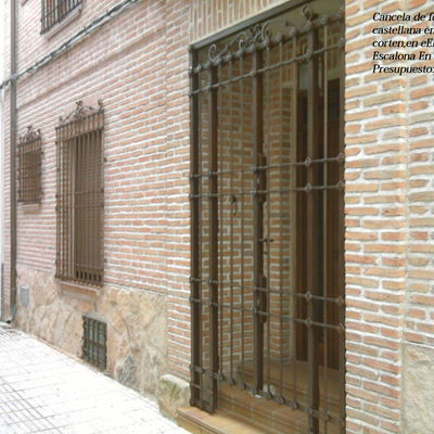 Cancela castellana de forja en acero corten