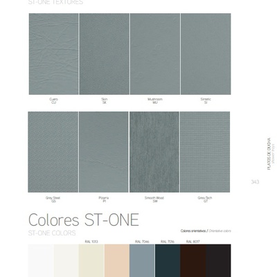 Carta colores platos de ducha de resinas.