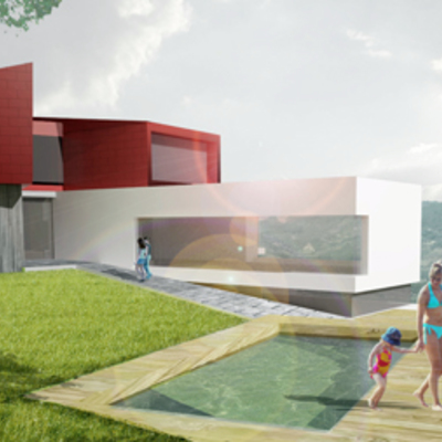 Casa C_Piscina y Salón