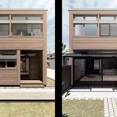 Casas ecológicas en hilera