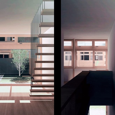 Casas ecológicas en hilera