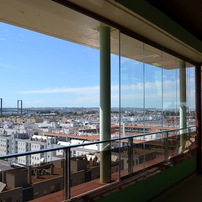 cerramiento de cristal sin perfiles