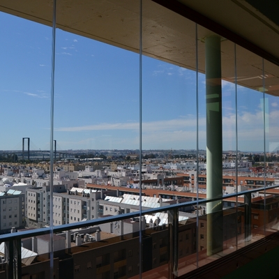 cerramiento de cristal sin perfiles