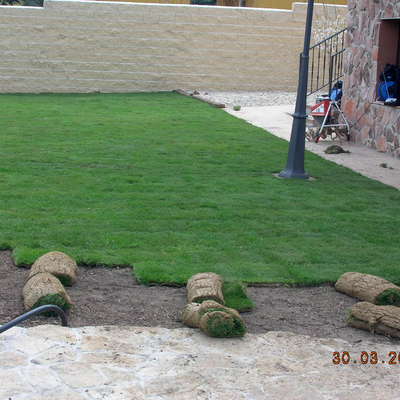 Césped en planchas